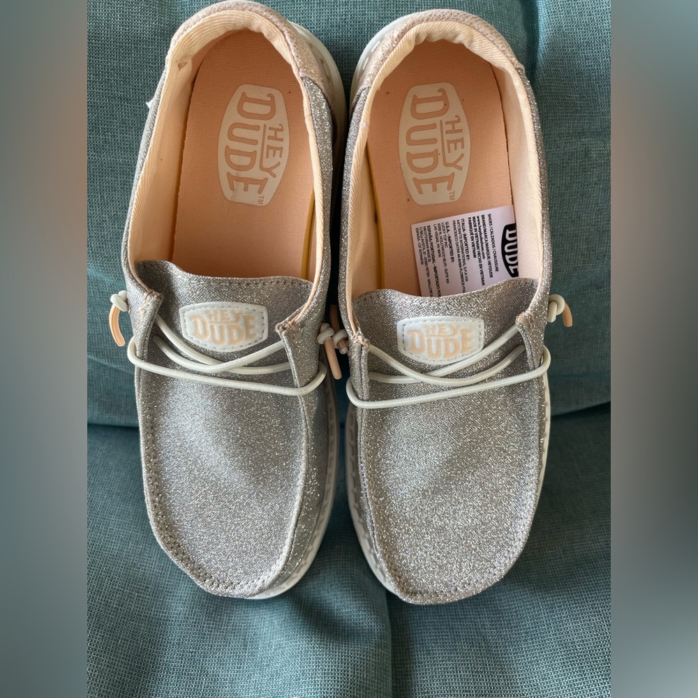 Worn Once~Hey Dude Wendy Metallic Sparkle Shoes - Picture 2 of 4